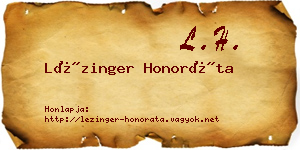 Lézinger Honoráta névjegykártya